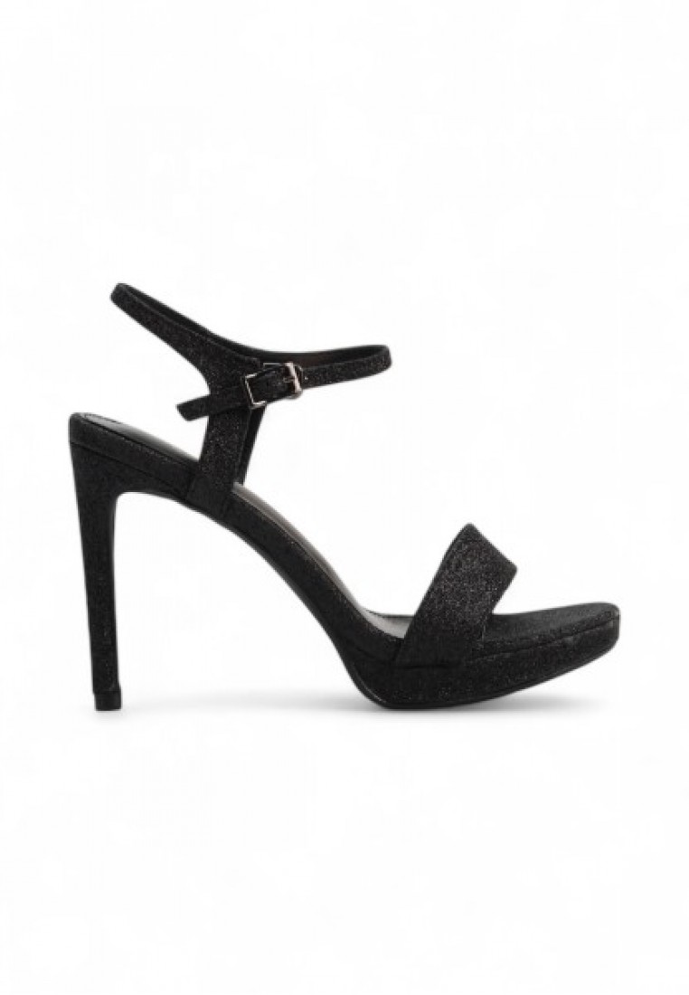 01712 Women Platforms Slingback Strap High Heels in  Black